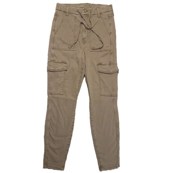 American Eagle Outfitters Pants - American Eagle AE Womens 6 Short Super Stretch Cargo Super Hi-Rise Jegging Khaki